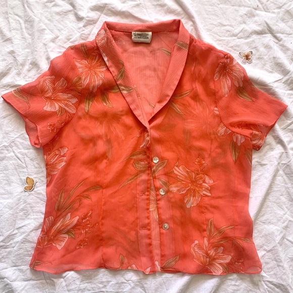 Tropical Print Summer Button Up Shirt - Picture 1 of 2